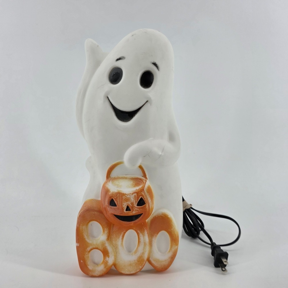 Hyde Eek 14in Halloween Light Up Blow‎ Mold Ghost With Pumpkin
